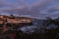 Dark clouds over DiverÃ¢â¬â¢s Cove in Laguna Beach Royalty Free Stock Photo